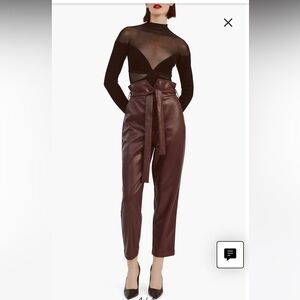 BARDOT paperbag faux leather Women's Brown Pants size 2